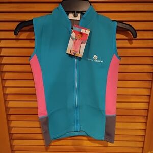 NWT Snapper Rock Aqua/Pink/Grey Sleeveless Zip Vest 12 Or 14 Firm Price